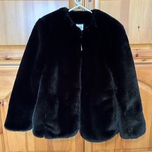 Gap black faux fur jacket